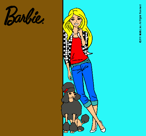 Dibujo Barbie con cazadora de cuadros pintado por nenitha_89