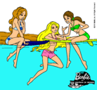 Dibujo Barbie y sus amigas pintado por juluabarbiee
