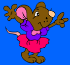 Dibujo Rata con vestido pintado por octaviocort