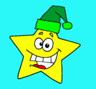 Dibujo estrella de navidad pintado por xunxita