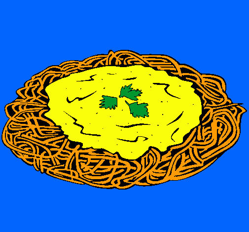 Dibujo Espaguetis con queso pintado por JosePu