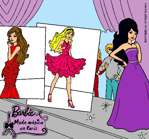 Dibujo Barbie, desfilando por la pasarela pintado por Amadix