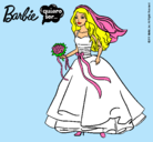 Dibujo Barbie vestida de novia pintado por katia325