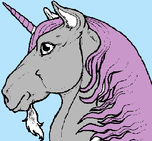 Dibujo Cabeza de unicornio pintado por luciamoris