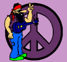 Dibujo Músico hippy pintado por jvhier
