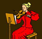 Dibujo Dama violinista pintado por liana