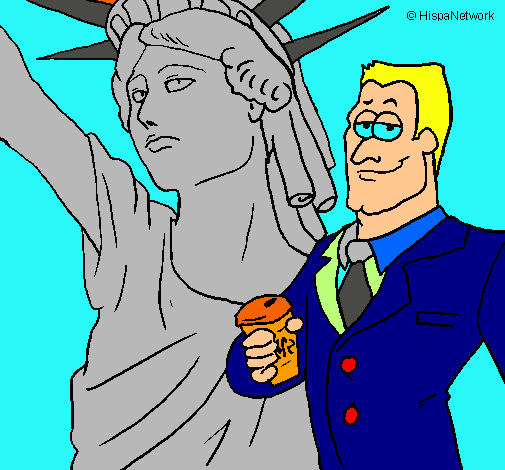 Dibujo Estados Unidos de América pintado por chiar
