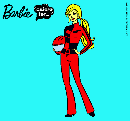 Dibujo Barbie piloto de motos pintado por frankie323