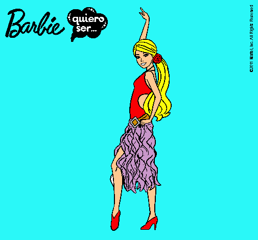 Dibujo Barbie flamenca pintado por nenitha_89