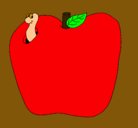 Dibujo Gusano en la fruta pintado por Geran