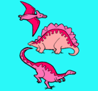 Dibujo Tres clases de dinosaurios pintado por agustinsito
