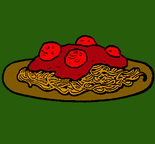 Dibujo Espaguetis con carne pintado por EMMANUELOROZ