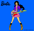 Dibujo Barbie guitarrista pintado por chispitas