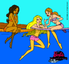 Dibujo Barbie y sus amigas pintado por gatita11