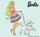Dibujo Barbie paseando a su mascota pintado por -Andrea