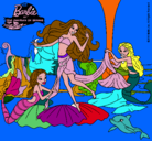 Dibujo Barbie con sirenas pintado por MONSERATH