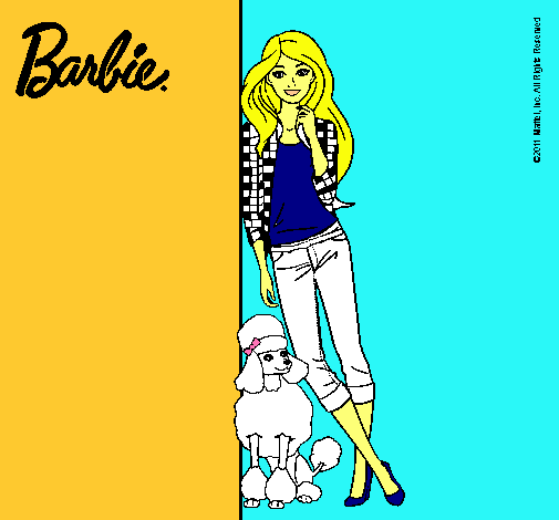 Dibujo Barbie con cazadora de cuadros pintado por frankie323