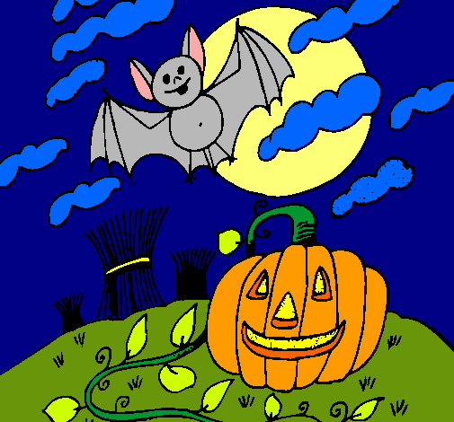 Dibujo Paisaje de Halloween pintado por peque1mola