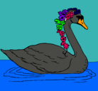 Dibujo Cisne con flores pintado por papuchi