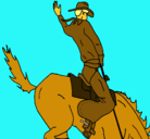 Dibujo Vaquero en caballo pintado por diego2