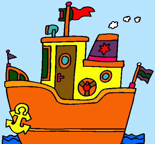 Dibujo Barco con ancla pintado por rakel82