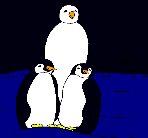Dibujo Familia pingüino pintado por Diego777