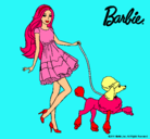 Dibujo Barbie paseando a su mascota pintado por Planetas