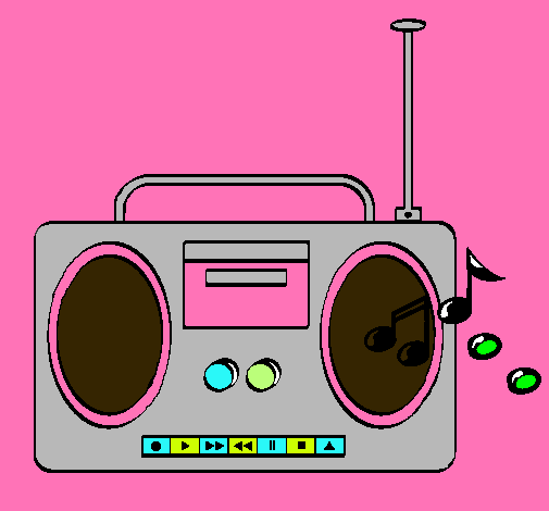 Dibujo Radio cassette 2 pintado por decking