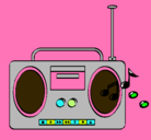 Dibujo Radio cassette 2 pintado por decking