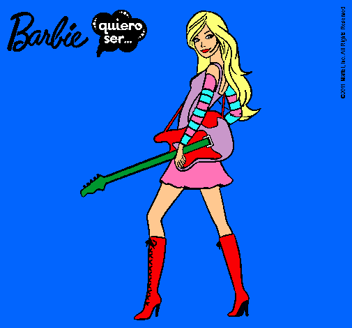 Dibujo Barbie la rockera pintado por Planetas