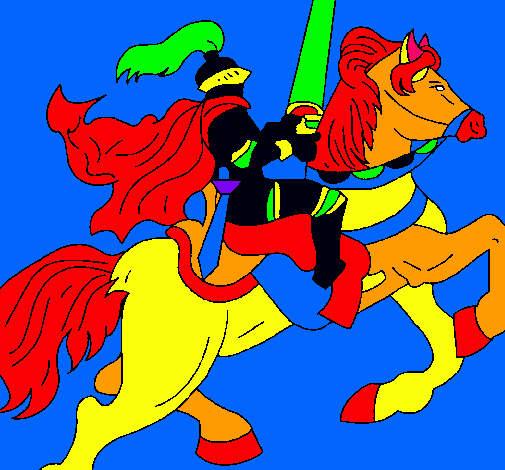 Dibujo Caballero a caballo pintado por JosePu
