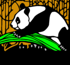 Dibujo Oso panda comiendo pintado por AADDNN