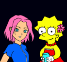 Dibujo Sakura y Lisa pintado por reimundo