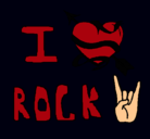 Dibujo I love rock pintado por hina