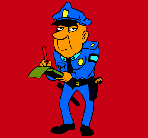 Dibujo Policía haciendo multas pintado por FLAYMAN
