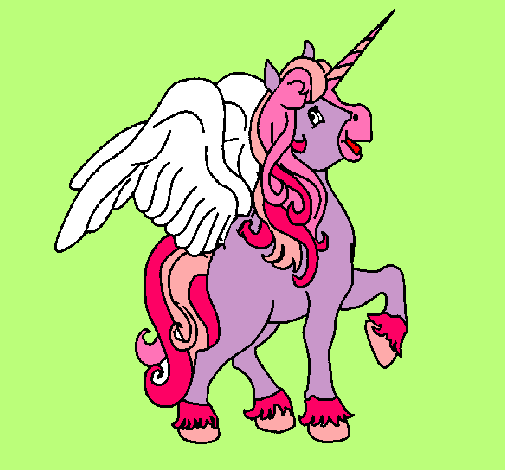 Dibujo Unicornio con alas pintado por _bianca100