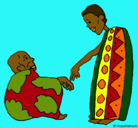 Dibujo Dos africanos pintado por momita