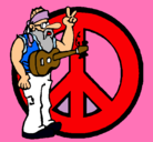Dibujo Músico hippy pintado por chologay