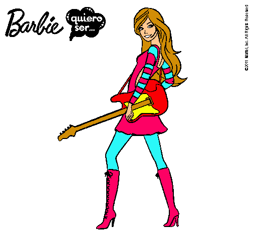 Dibujo Barbie la rockera pintado por Lucia01