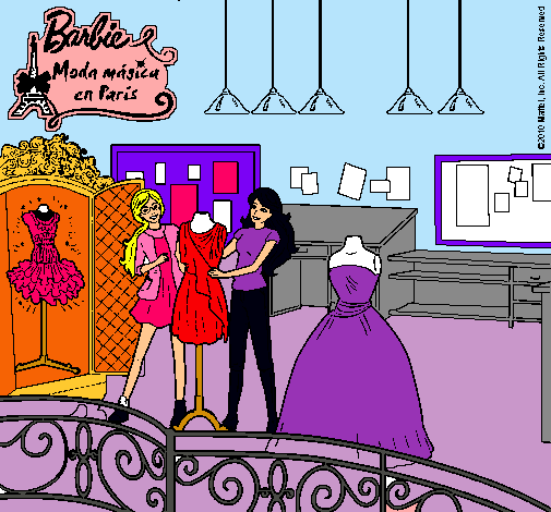 Dibujo Barbie en la tienda pintado por Amadix