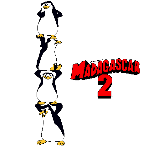 Dibujo Madagascar 2 Pingüinos pintado por _bianca100