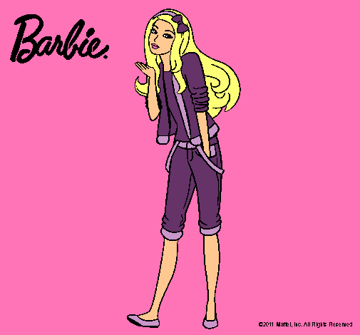 Dibujo Barbie con look casual pintado por liborytmma