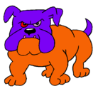 Dibujo Perro Bulldog pintado por bujii
