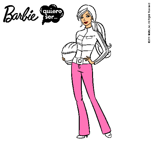 Dibujo Barbie piloto de motos pintado por Akire76