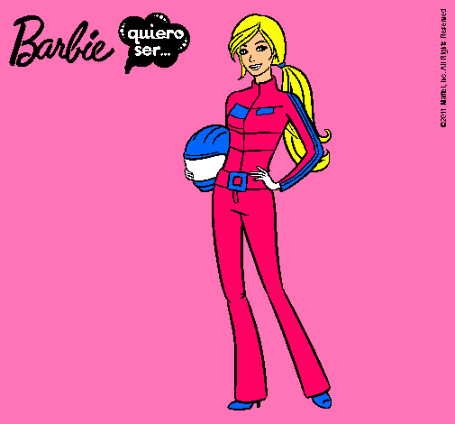 Dibujo Barbie piloto de motos pintado por dayanara