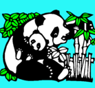 Dibujo Mama panda pintado por osvar