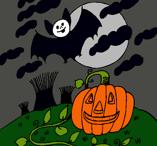 Dibujo Paisaje de Halloween pintado por dogfj