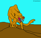 Dibujo Tigre con afilados colmillos pintado por nnnn