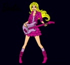 Dibujo Barbie guitarrista pintado por rubia