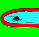 Dibujo Pelota en la piscina pintado por gomethah